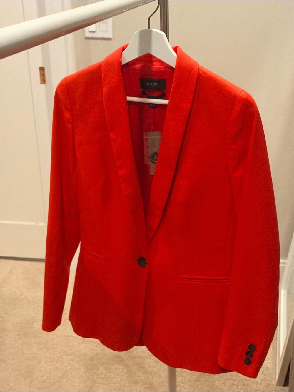 J. Crew Bright Red Shawl Collar Blazer